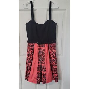 Eva Franco Dress 12 Retro Pinup Fit Flare Belted Floral Feminine Wedding Guest